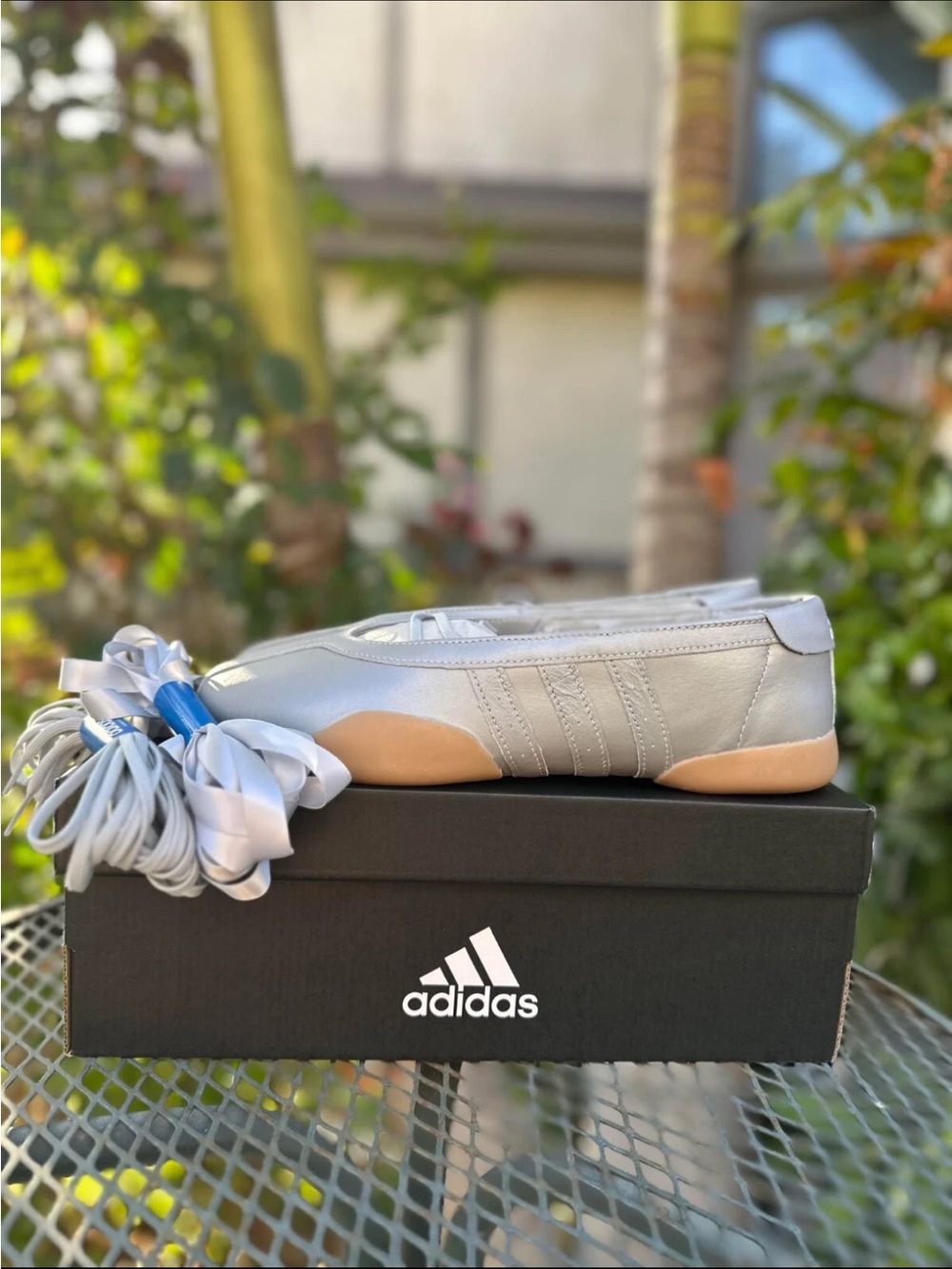 Adidas Tae Kwondo Mei Ballet Silver Metallic Flats with Gum soles- size 91/2 NIB - Picture 5 of 5